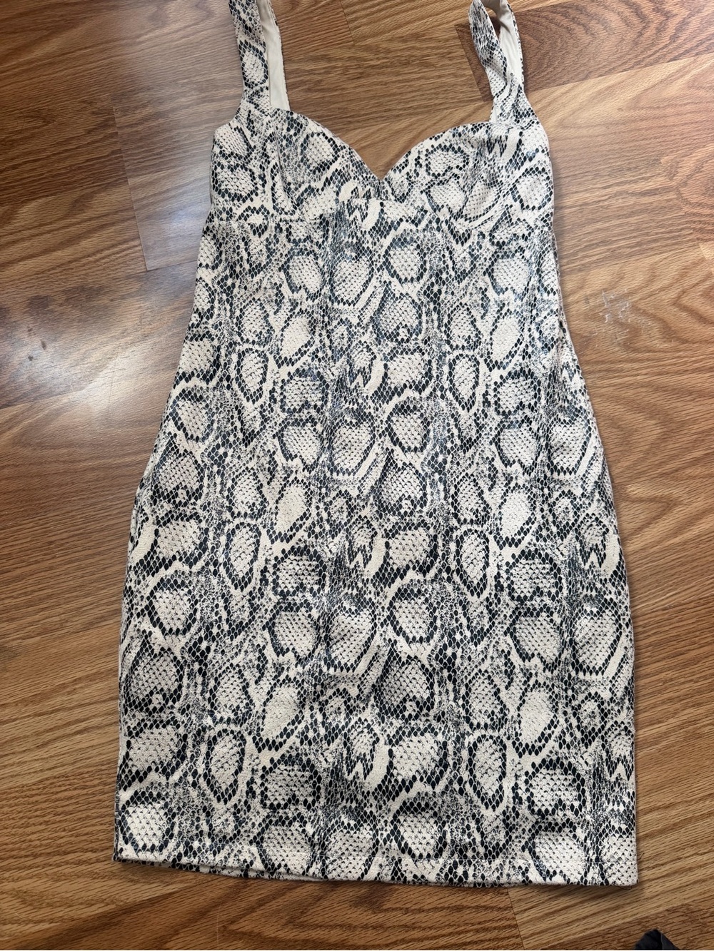 Zara Snake-Print Mini Dress - Black & White